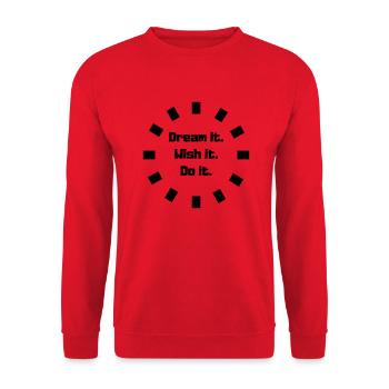 Dream it. Wish it. Do it. - Unisex Sweatshirt - red - Front - Alina (178cm) & Michal (187cm)