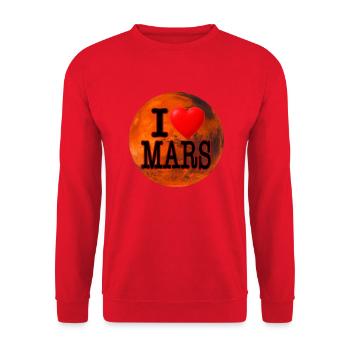 I love Mars - Sweat-shirt Unisexe - rouge - Devant - Alina (178cm) & Michal (187cm)
