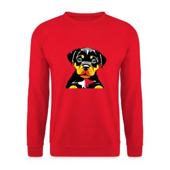 Chiot Rottweiler Chiens Chien Rottweiler Chiot - Sweat-shirt Unisexe - rouge - Devant - Alina (178cm) & Michal (187cm)