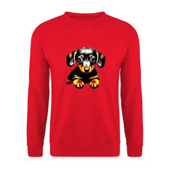 Dog owners Dogs Dachshund Dog Dog Dog owners - Unisex Sweatshirt - red - Front - Alina (178cm) & Michal (187cm)