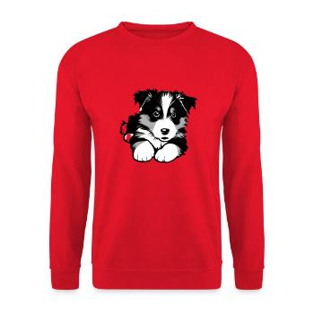 Propriétaire de chien chiot berger australien - Sweat-shirt Unisexe - rouge - Devant - Alina (178cm) & Michal (187cm)