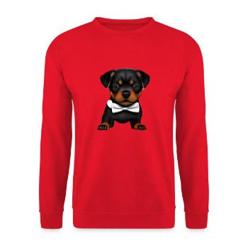 Chiot Rottweiler Chien Rottweiler Puppy Dogs - Sweat-shirt Unisexe - rouge - Devant - Alina (178cm) & Michal (187cm)