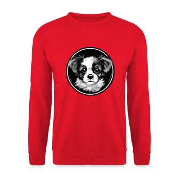 Chiot mignon - Sweat-shirt Unisexe - rouge - Devant - Alina (178cm) & Michal (187cm)