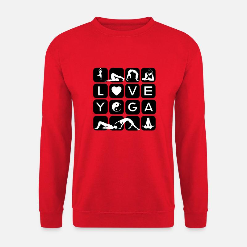 I love yoga formen symbole chakra Buchstaben - Unisex Pullover - Rot