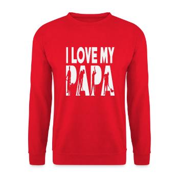 I Love My Papa Steel Worker - Unisex Sweatshirt - red - Front - Alina (178cm) & Michal (187cm)