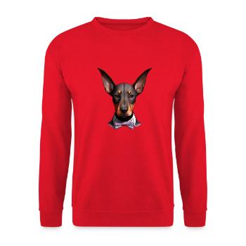 Doberman Dog Doberman Trainer Doberman Puppy - Unisex Sweatshirt - red - Front - Alina (178cm) & Michal (187cm)