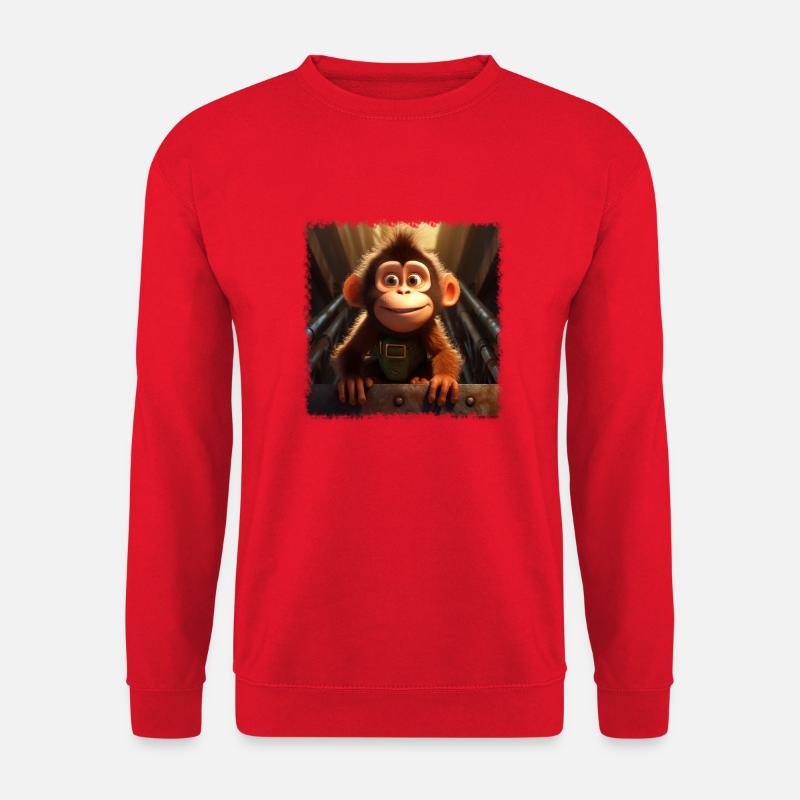 niedlicher Affe - Unisex Pullover - Rot