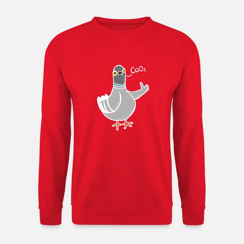 Coo / Cool Pigeon (White) - Unisex Sweatshirt - red