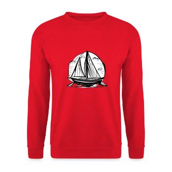 Segeln Segelsport Segler Segelschiff Segelboot - Unisex Pullover - Rot - Vorne - Alina (178cm) & Michal (187cm)