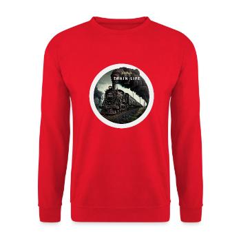 Train Life : Puissance à vapeur - Sweat-shirt Unisexe - rouge - Devant - Alina (178cm) & Michal (187cm)