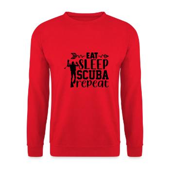 Taucher Spruch - Diving - Unisex Pullover - Rot - Vorne - Alina (178cm) & Michal (187cm)