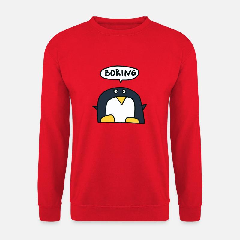 Gelangweilter Pinguin sagt Boring - Unisex Pullover - Rot