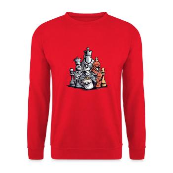 The Chess Shock Team - Unisex Sweatshirt - red - Front - Alina (178cm) & Michal (187cm)
