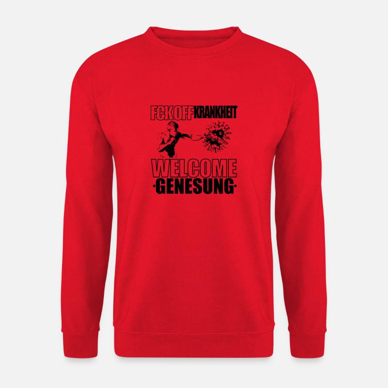 Welcome Genesung Schwarz-Weiß - Unisex Pullover - Rot