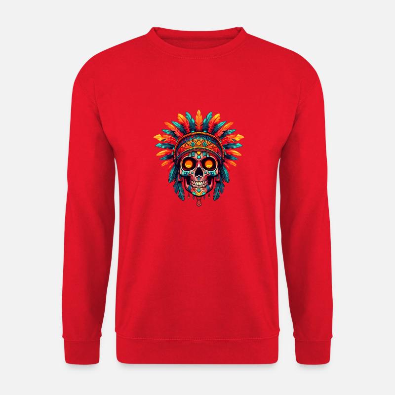 Aztec skull 002 - Unisex Sweatshirt - red