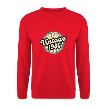 Limited edition vintage 1986 - Sweat-shirt Unisexe - rouge - Devant - Alina (178cm) & Michal (187cm)