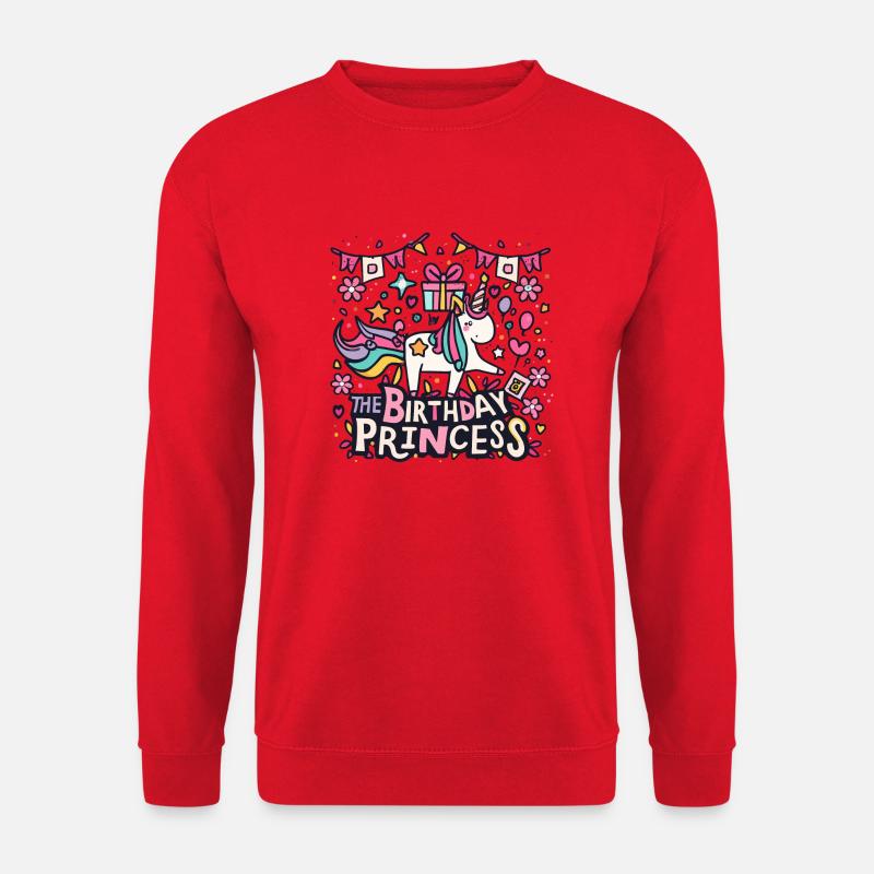 Geburtstag: The birthday princess Einhorn-Design - Unisex Pullover - Rot