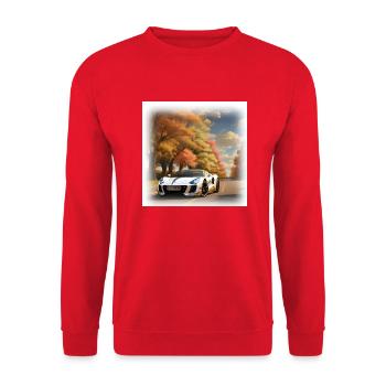 Sportwagen - Unisex Pullover - Rot - Vorne - Alina (178cm) & Michal (187cm)