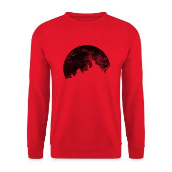 Lune - Montagne - (1) - Sweat-shirt Unisexe - rouge - Devant - Alina (178cm) & Michal (187cm)