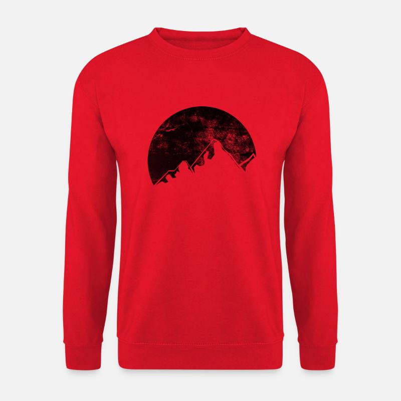 Moon - Mountain - (1) - Unisex Sweatshirt - red