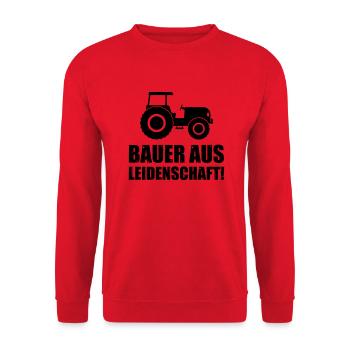 bauer aus leidenschaft - Unisex Pullover - Rot - Vorne - Alina (178cm) & Michal (187cm)