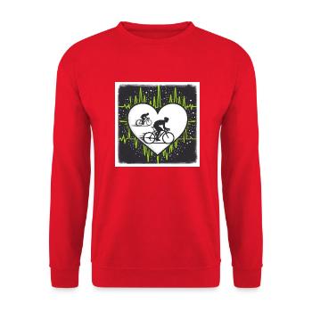 Liebe zum Fahrrad - Unisex Pullover - Rot - Vorne - Alina (178cm) & Michal (187cm)