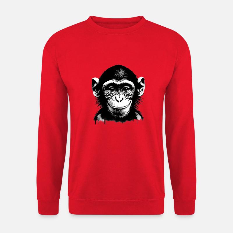 Grinning monkey face - Unisex Sweatshirt - red