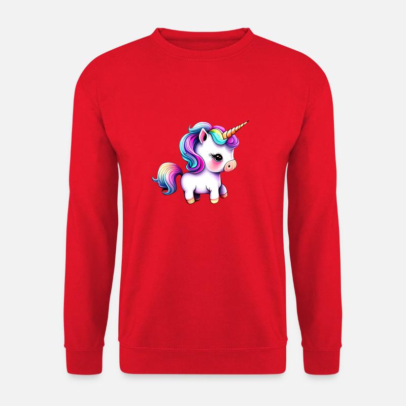 Einhorn Fabeltier Mädchen Einhörner Fabelwesen - Unisex Pullover - Rot