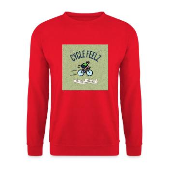 Cycle Feels Fun Bicycle Design - Unisex Sweatshirt - red - Front - Alina (178cm) & Michal (187cm)