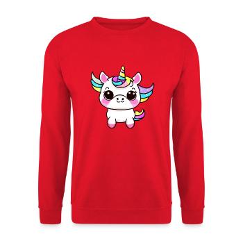 Unicorn Mythical Creature Girl Unicorns Mythical Creatures - Unisex Sweatshirt - red - Front - Alina (178cm) & Michal (187cm)