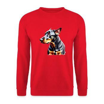 Doberman dog Doberman trainer Doberman puppy - Unisex Sweatshirt - red - Front - Alina (178cm) & Michal (187cm)