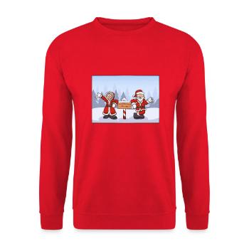 Santa And Mrs Claus - Unisex Sweatshirt - red - Front - Alina (178cm) & Michal (187cm)
