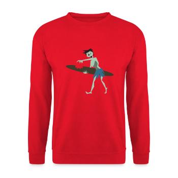 Surfeur Zombie Tiki - Sweat-shirt Unisexe - rouge - Devant - Alina (178cm) & Michal (187cm)