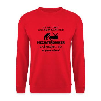 Es gibt zwei Arten von Menschen: Mechatroniker - Unisex Pullover - Rot - Vorne - Alina (178cm) & Michal (187cm)
