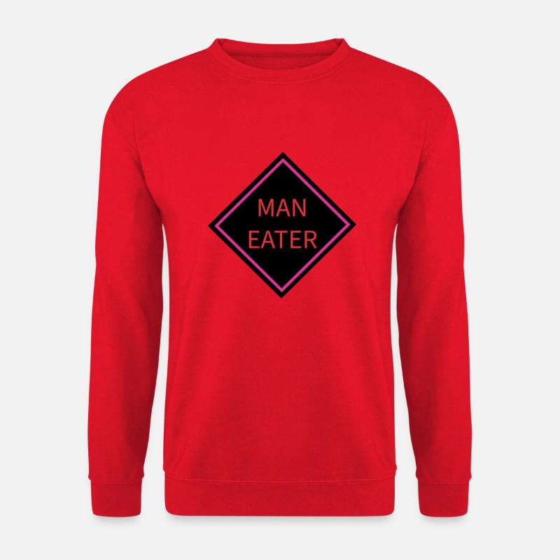 Menschenfresser-Warnschild - Unisex Pullover - Rot