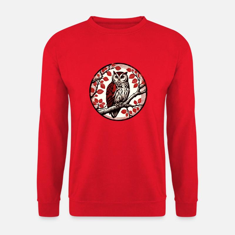 Eulen-Kunst - Unisex Pullover - Rot