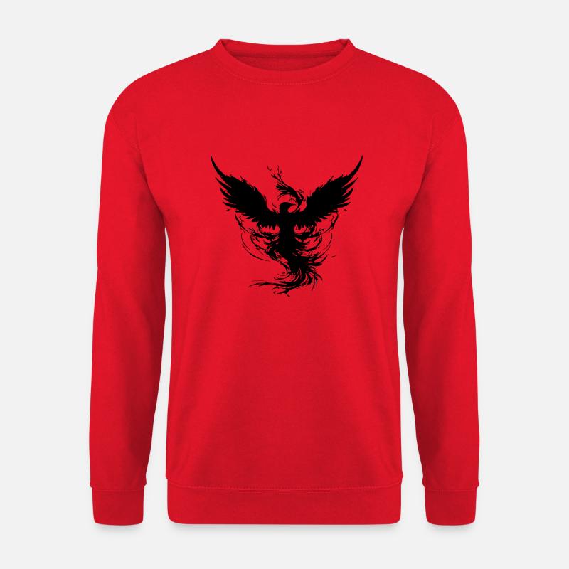 Mystischer Schwarzer Phönix - Unisex Pullover - Rot