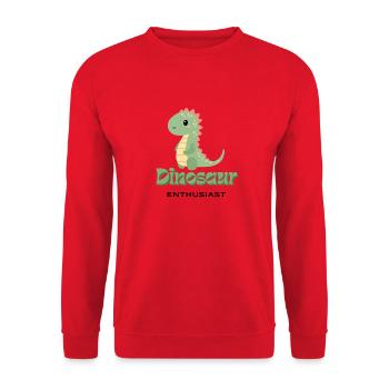 Dinosaur Enthusiast - Unisex Pullover - Rot - Vorne - Alina (178cm) & Michal (187cm)
