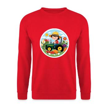Farm Traktor Sommer - Unisex Pullover - Rot - Vorne - Alina (178cm) & Michal (187cm)