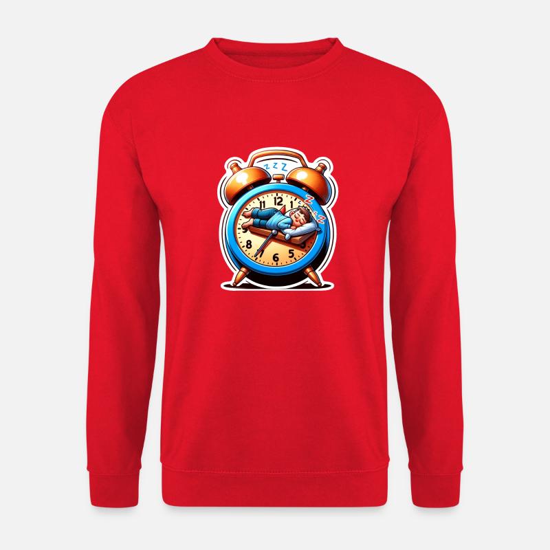 Wecker und Schlafen - Unisex Pullover - Rot