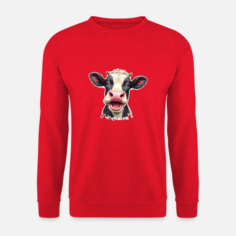 Kuh erschrocken - Unisex Pullover - Rot