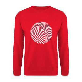Kreis optische Täuschung - Bo-Grafik - Unisex Pullover - Rot - Vorne - Alina (178cm) & Michal (187cm)