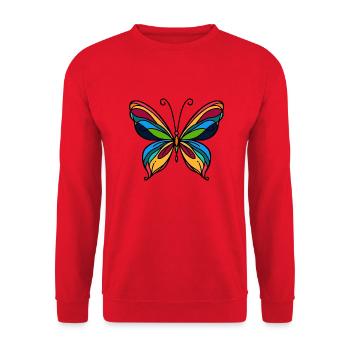 Papillon - Sweat-shirt Unisexe - rouge - Devant - Alina (178cm) & Michal (187cm)