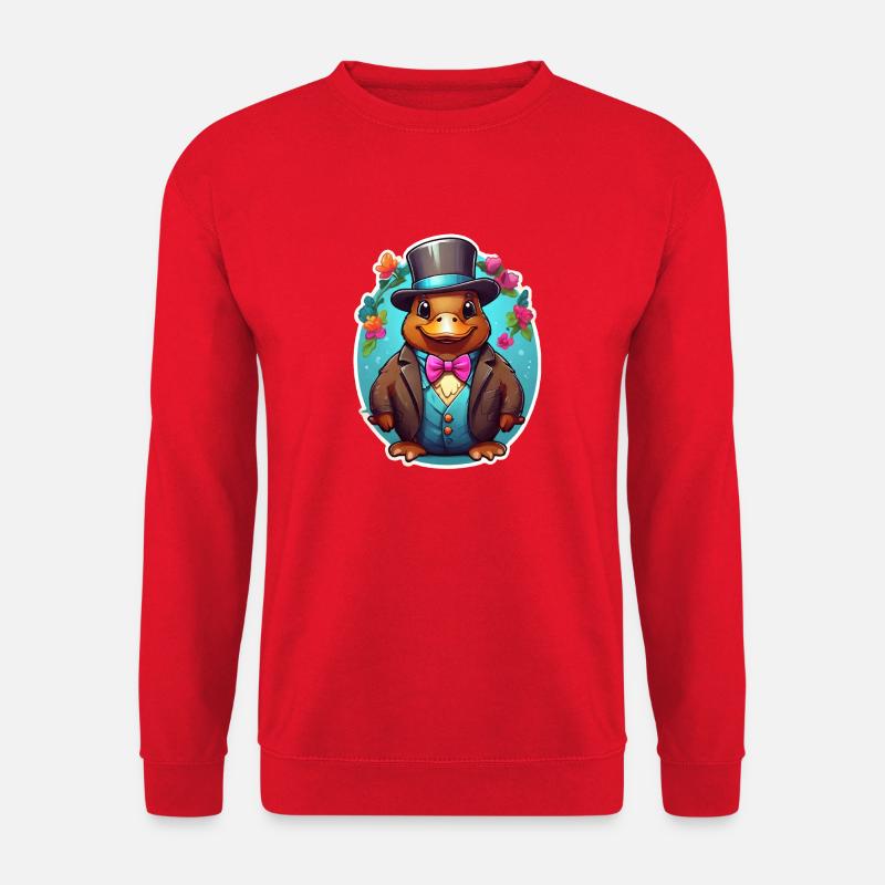 Lustiges Schnabeltier Comic - Unisex Pullover - Rot