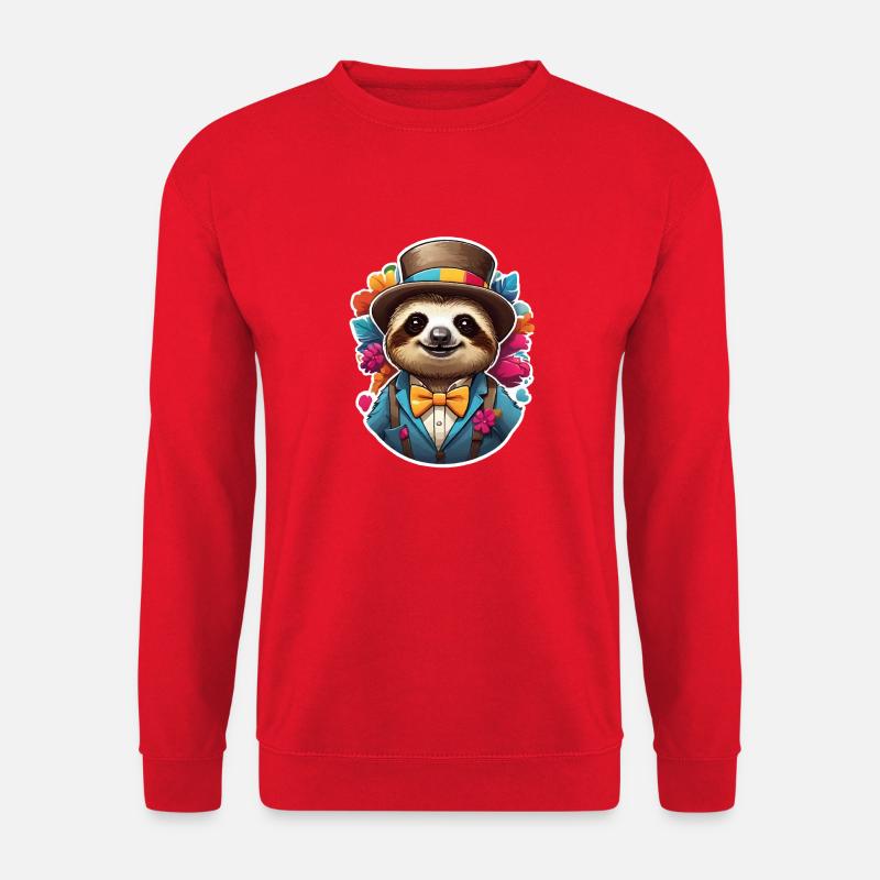 Lustiges Faultier Comic - Unisex Pullover - Rot