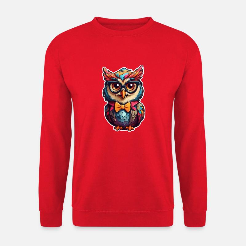 Lustige Eule Comic - Unisex Pullover - Rot