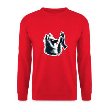 Hundefreund - Unisex Pullover - Rot - Vorne - Alina (178cm) & Michal (187cm)