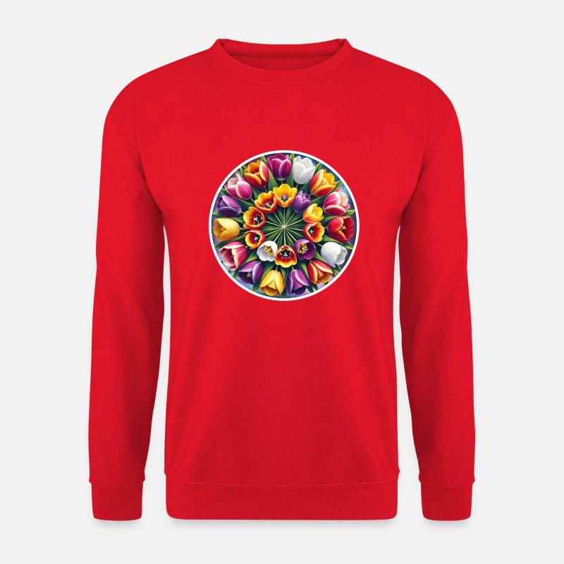 Tulpenkranz bunt - Unisex Pullover - Rot