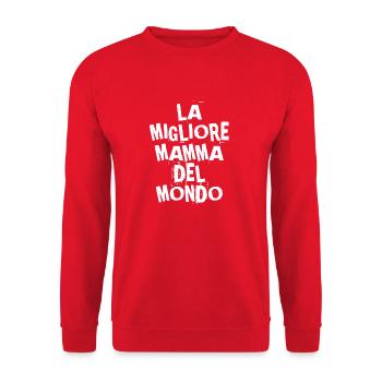 LA MIGLIORE MAMMA DEL MONDO Italian mom - Unisex Sweatshirt - red - Front - Alina (178cm) & Michal (187cm)