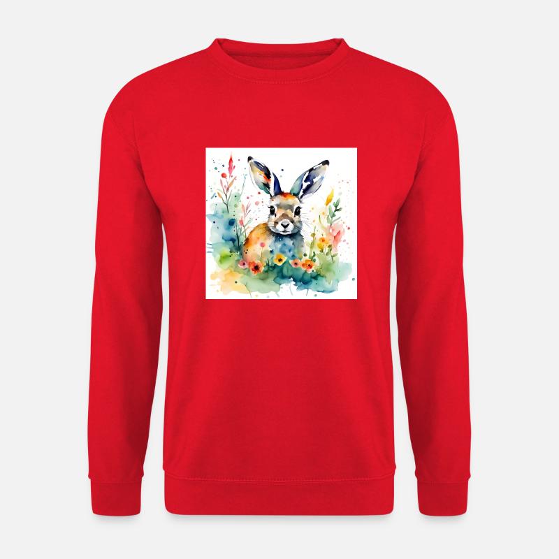 Hase farbig - Unisex Pullover - Rot
